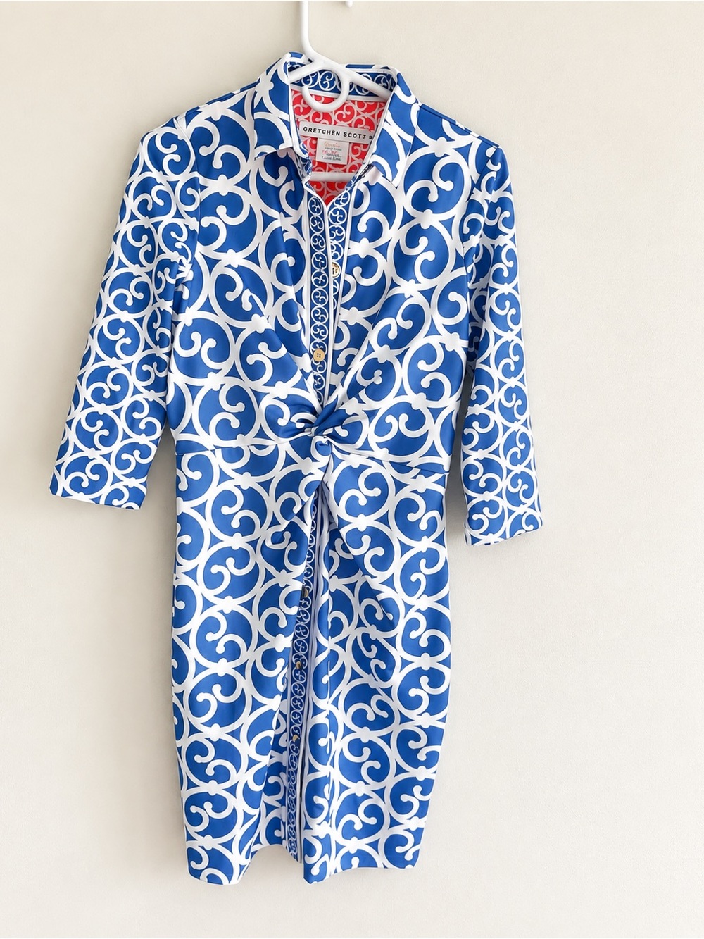 Gretchen Scott Designs Royal Blue & White Swirl Kids Pajama Dress